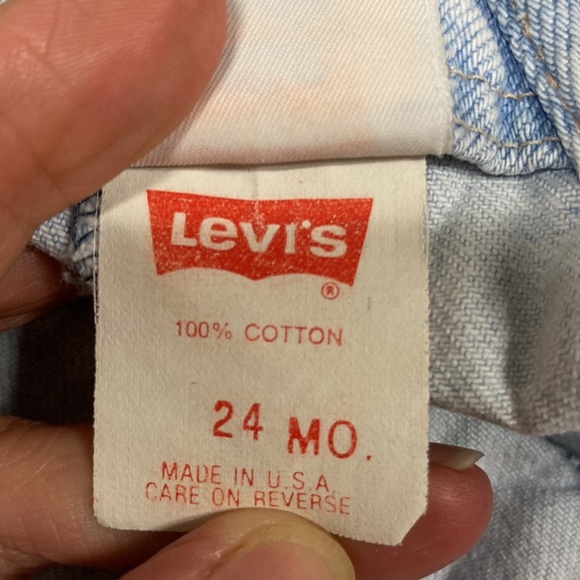 Vintage Levi’s white tab removable strap overalls made in USA 24 months unisex - Picture 14 of 15